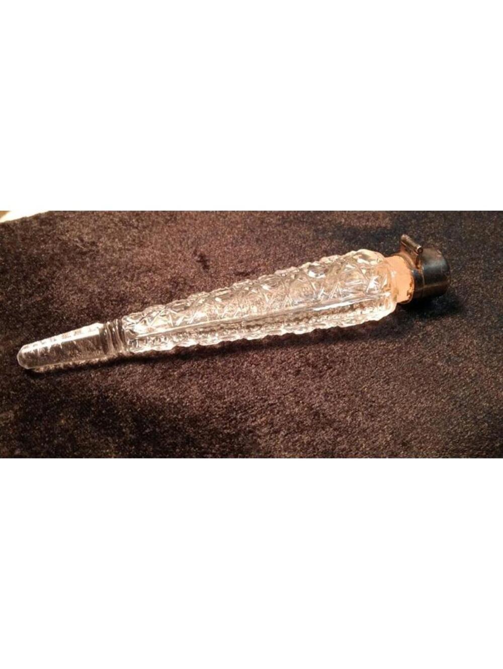 Antique William Comyns Sterling Silver Cut Glass Scent Bottle Vinaigrette WC 925